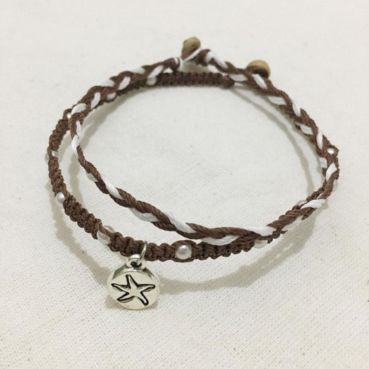 Dark Brown Starfish Anklet Set