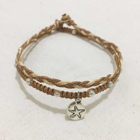 Light Brown Starfish Anklet Set