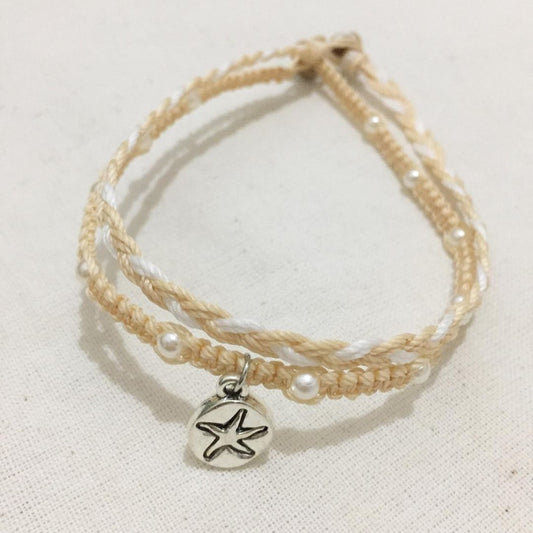 Beige Starfish Anklet Set