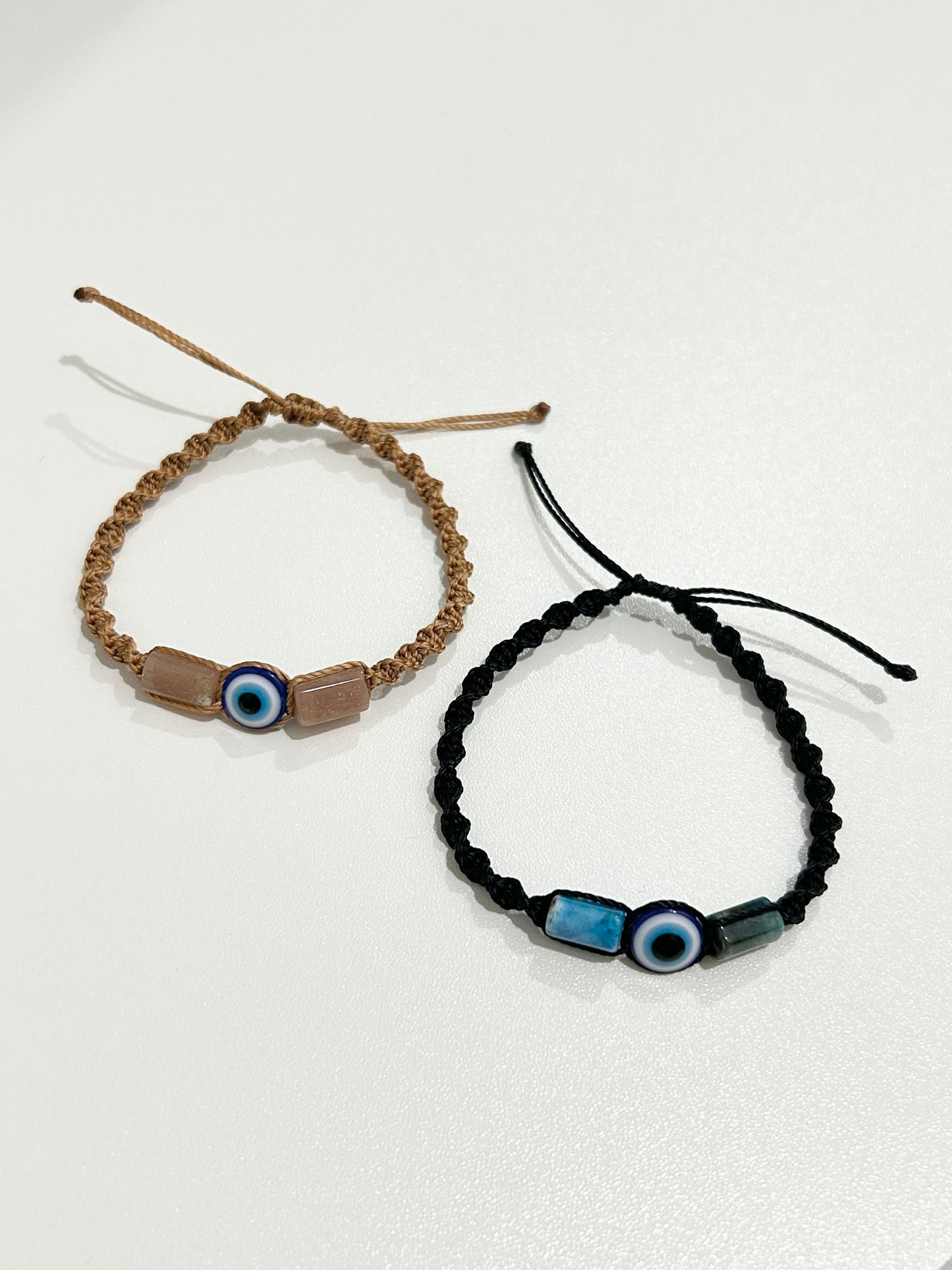 Natural Stone and Evil Eye Charm