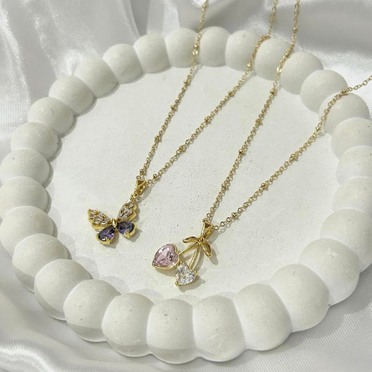 Butterfly & Cherry Necklace