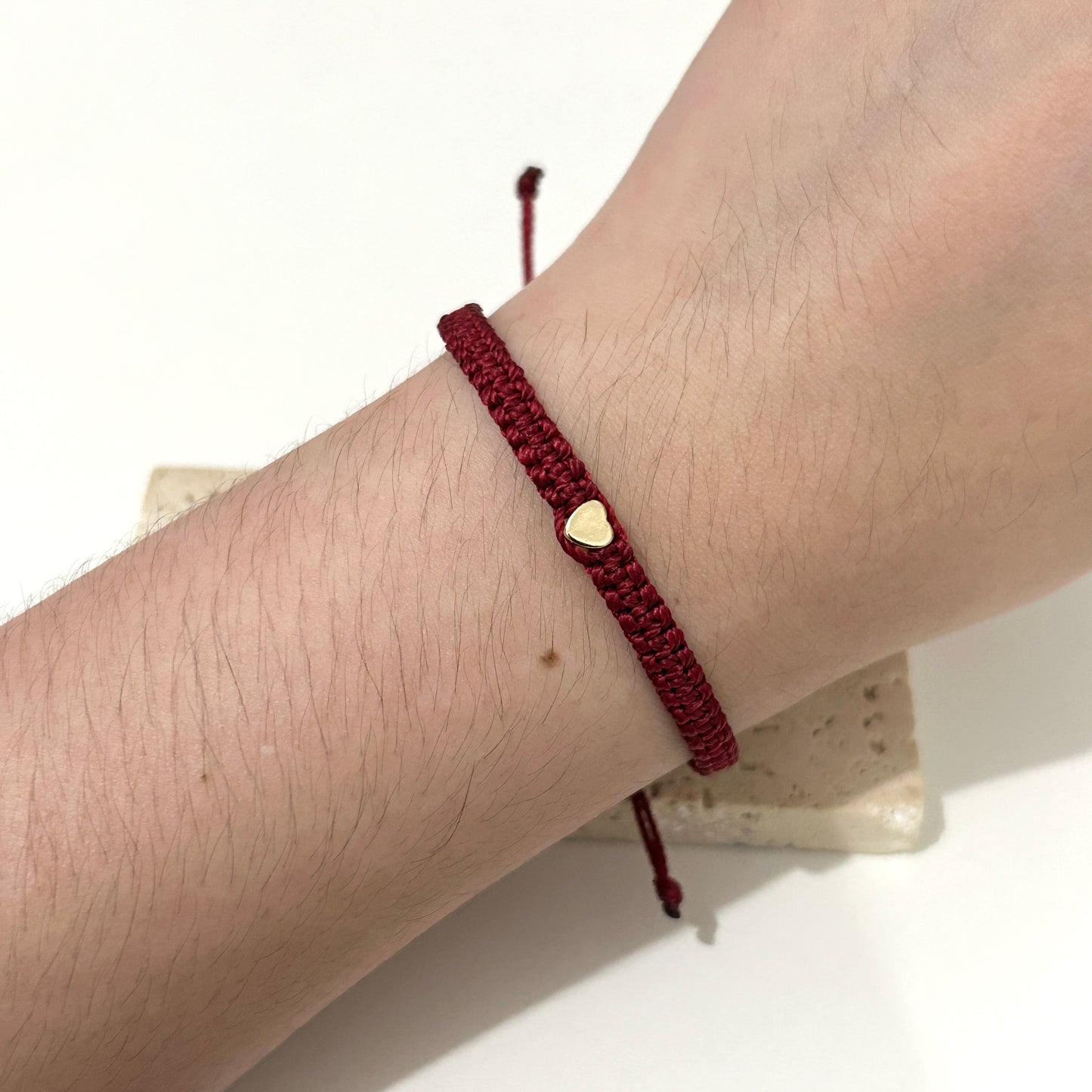 Ruby & Red Adjustable Heart Bracelet