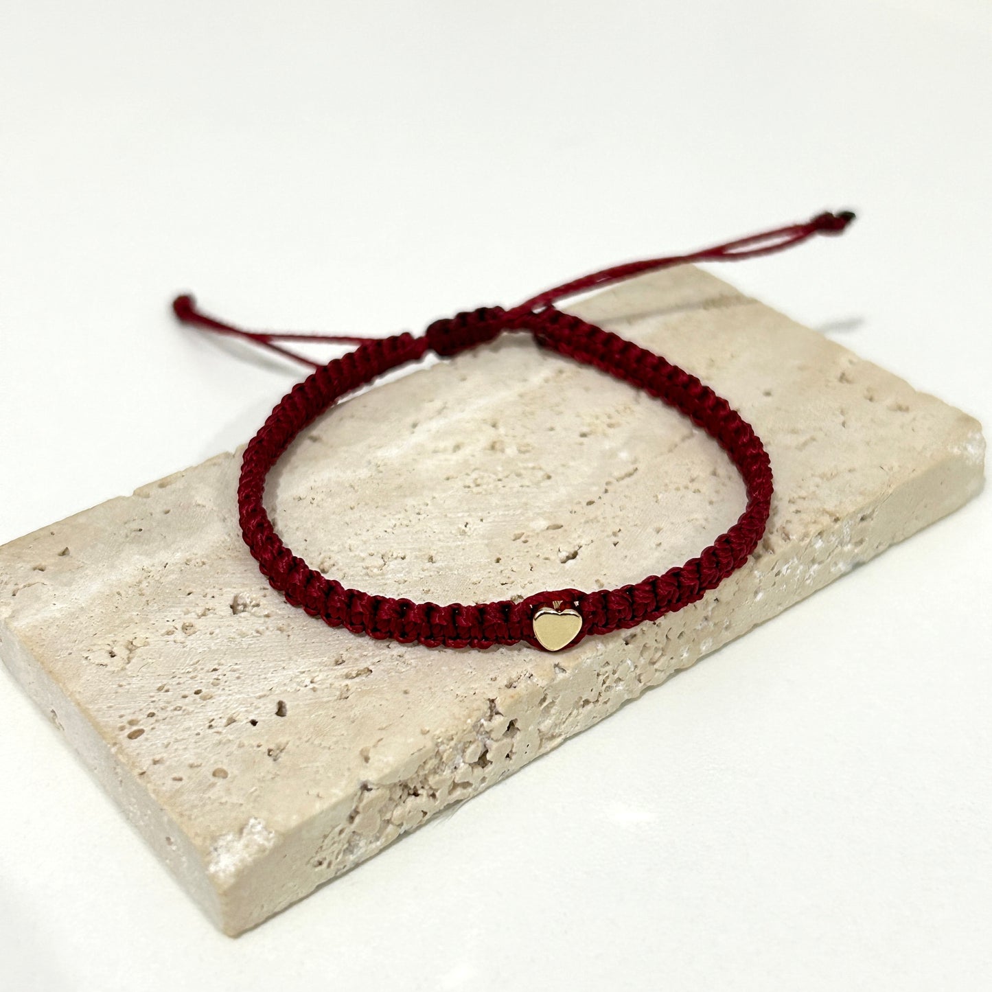 Ruby & Red Adjustable Heart Bracelet